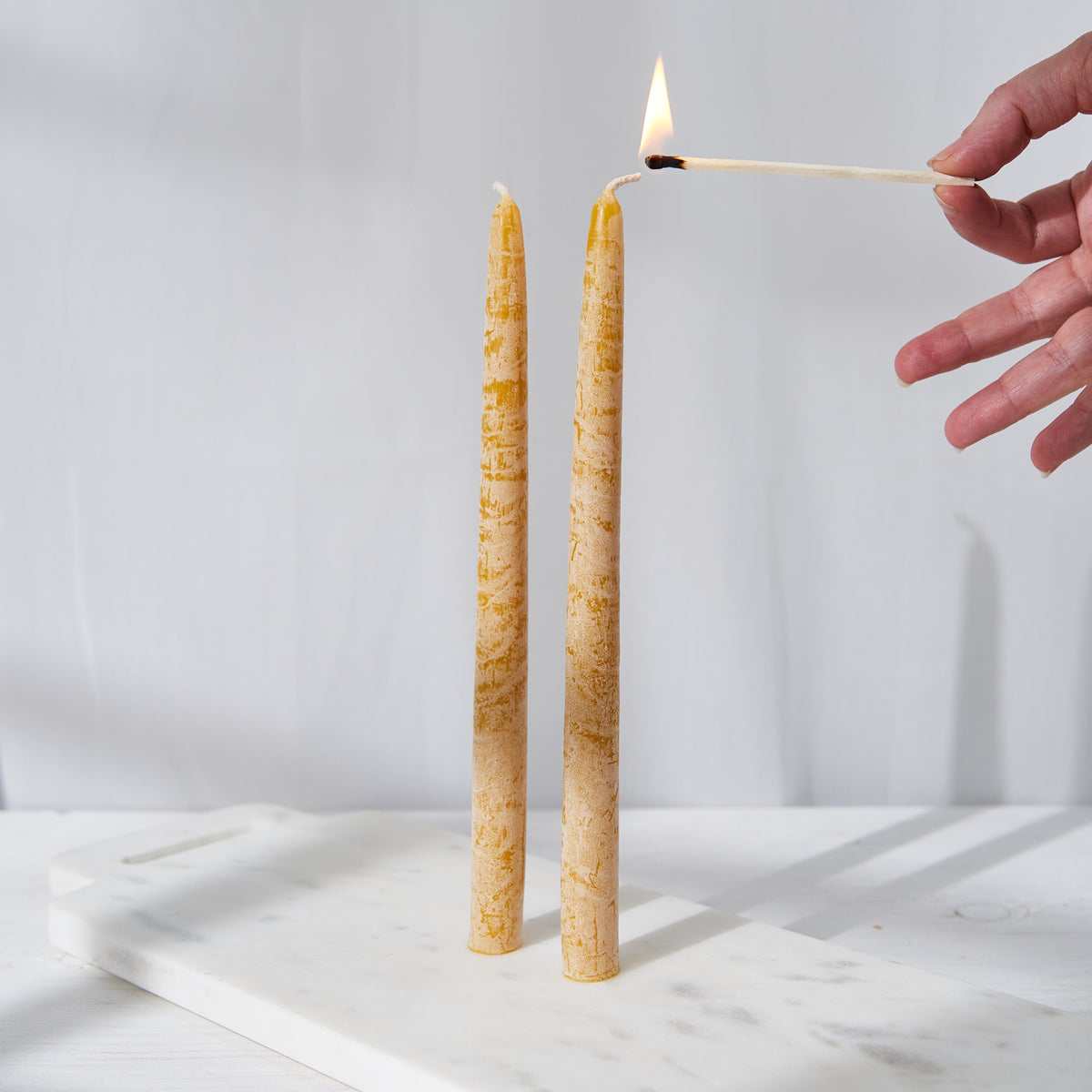 Hand Dipped Beeswax Candles (two)